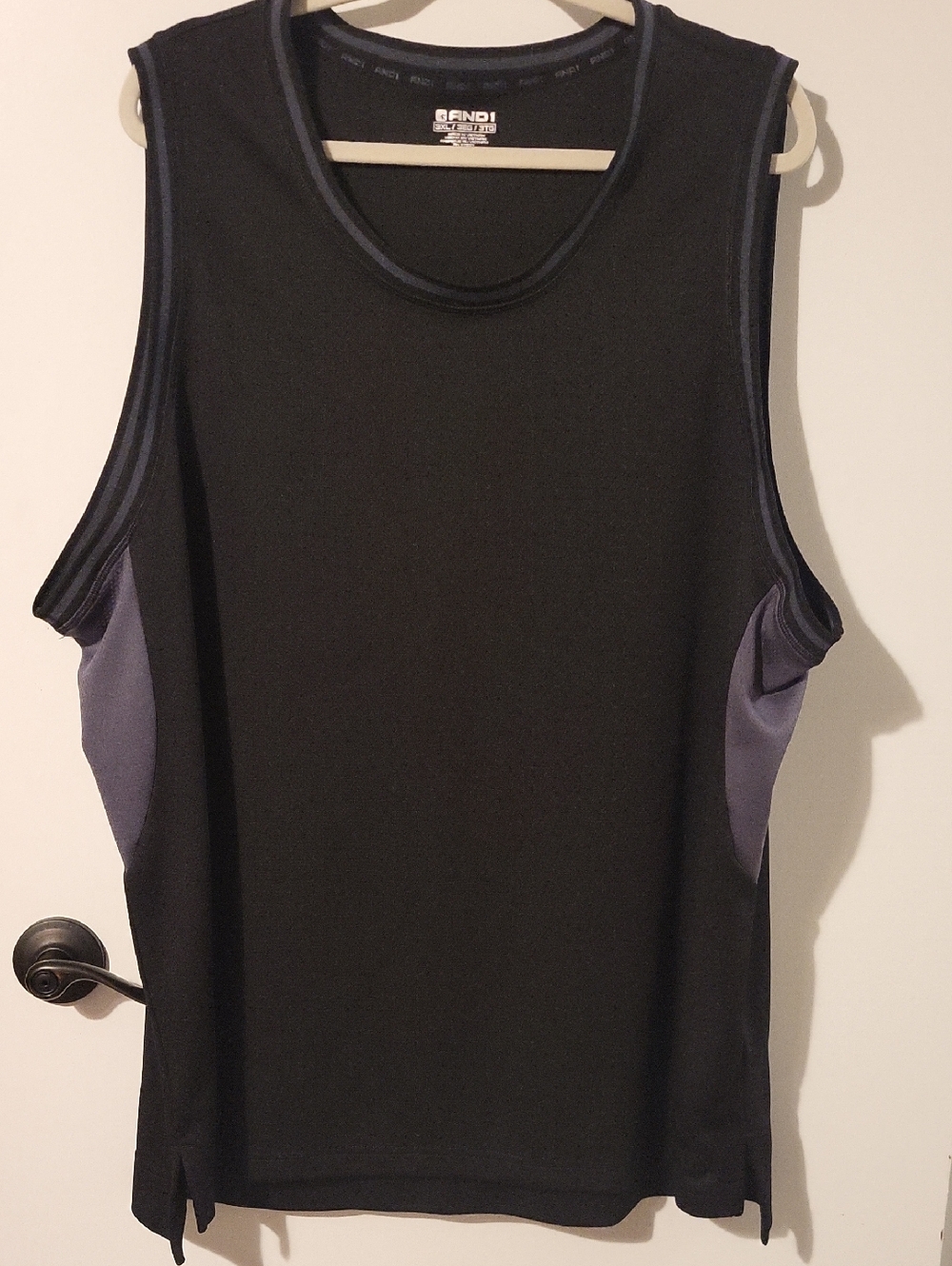 And1 Black Tank Top with Gray Side Panels